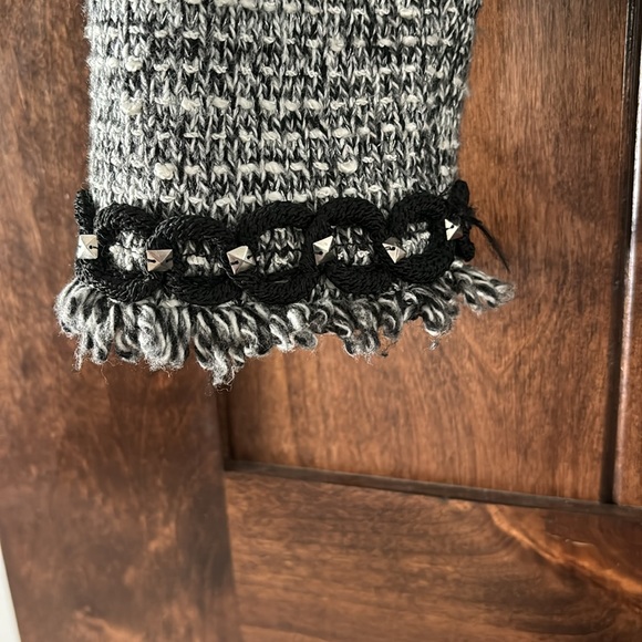 WHBM Sweater Blazer Jacket Black White Stitched Lightweight Cardigan Fabric Sz M - Picture 5 of 9